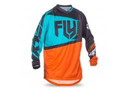 FLY RACING F-16 2017 dres na motokros, barva oranžová tyrkysová