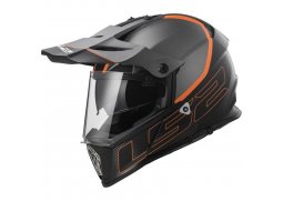LS2 MX436 Pioneer ELEMENT černá matná titanová oranžová enduro helma na motorku