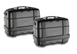 GGIVI TREKKER TRK33B PACK2 sada 2 bočních kůfrů černý s hliníkovým černým víkem (Monokey), 2x33 litrů