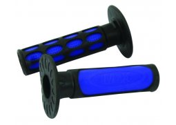 OFF-Road MX Gripy na motorku, modré černé, délka 125 mm, průměr 22 mm levý, 25 mm pravý