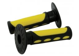 OFF-Road MX Gripy na motorku, žluté černé, délka 125 mm, průměr 22 mm levý, 25 mm pravý