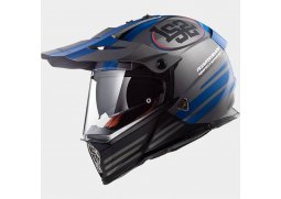 LS2 MX436 PIONEER QUARTERBACK Matt Titanium Blue modrá šedá černá enduro helma na motorku