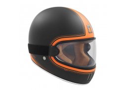 NOX PREMIUM RAGE SPITFIRE černá matná oranžová otevřená přilba na motorku