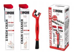 Ipone Pack OFF-ROAD chain care - čistič, mazání a kartáč na řetěz, 2x750 ml + kartáč