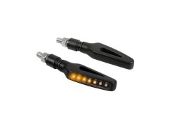 Sekvenční LED blinkry GLORY-SQ black, 12V černé blinkry na motorku