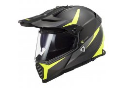 LS2 MX436 PIONEER EVO ROUTER BLACK H-V YELLOW enduro přilba na motorku