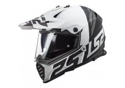 LS2 MX436 PIONEER EVO EVOLVE WHITE MATT BLACK enduro přilba na motorku