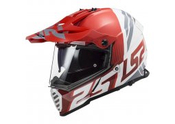 LS2 MX436 PIONEER EVO EVOLVE RED WHITE enduro přilba na motorku