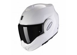 SCORPION EXO-TECH solid bílá překlápěcí přilba