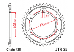 JT JTR25.60 Zadní kolečko (rozeta), 60 zubů, 428 APRILIA 125 RS4 11-17, TUONO