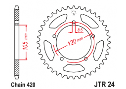 JT JTR24.55 Zadní kolečko (rozeta), 55 zubů, 420