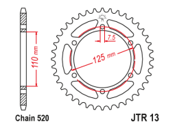 JT JTR13.40 Zadní kolečko (rozeta), 40 zubů, 520