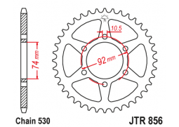 JT JTR856.44 Zadní kolečko (rozeta), 44 zubů, 530