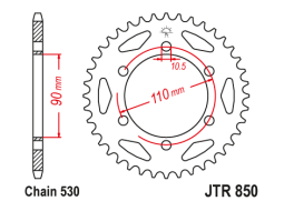 JT JTR850.31 Zadní kolečko (rozeta), 31 zubů, 530