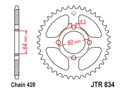 JT JTR834.36 Zadní kolečko (rozeta), 36 zubů, 420