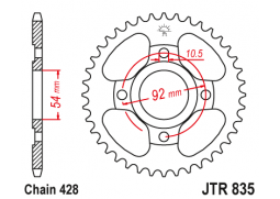 JT JTR835.44 Zadní kolečko (rozeta), 44 zubů, 428