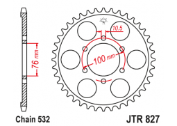 JT JTR827.44 Zadní kolečko (rozeta), 44 zubů, 532 SUZUKI GSXR 1100W 95-98