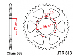 JT JTR813.40 Zadní kolečko (rozeta), 40 zubů, 525