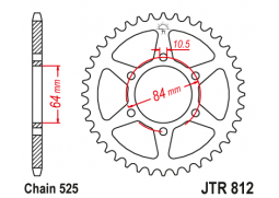 JT JTR812.43 Zadní kolečko (rozeta), 43 zubů, 525