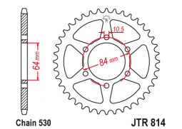 JT JTR814.43 Zadní kolečko (rozeta), 43 zubů, 530