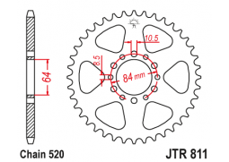 JT JTR811.46 Zadní kolečko (rozeta), 46 zubů, 520