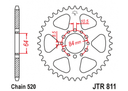 JT JTR811.39 Zadní kolečko (rozeta), 39 zubů, 520