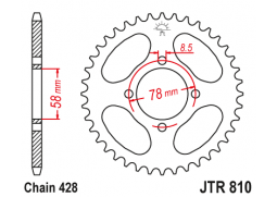 JT JTR810.48 Zadní kolečko (rozeta), 48 zubů, 428 SUZUKI RG 80 88-93