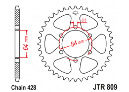 JT JTR809.54 Zadní kolečko (rozeta), 54 zubů, 428