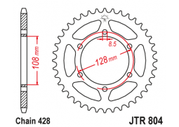 JT JTR804.53 Zadní kolečko (rozeta), 53 zubů, 428