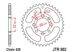JT JTR802.45 Zadní kolečko (rozeta), 45 zubů, 428