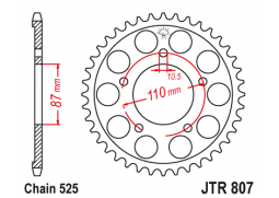 JT JTR807.46 Zadní kolečko (rozeta), 46 zubů, 525 SUZUKI BANDIT GSF 400