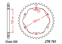 JT JTR761.43 Zadní kolečko (rozeta), 43 zubů, 525