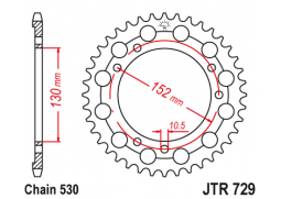 JT JTR729.46 Zadní kolečko (rozeta), 46 zubů, 530