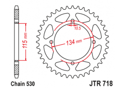 JT JTR718.48 Zadní kolečko (rozeta), 48 zubů, 530