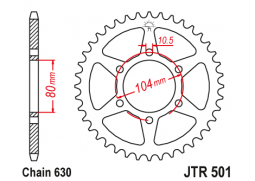 JT JTR501.41 Zadní kolečko (rozeta), 41 zubů, 630 KAWASAKI GPZ 1100 81-85