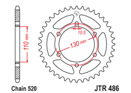 JT JTR486.46 Zadní kolečko (rozeta), 46 zubů, 520