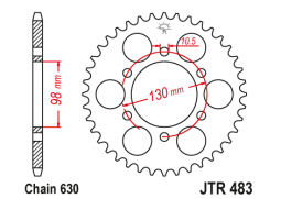 JT JTR483.35 Zadní kolečko (rozeta), 35 zubů, 630