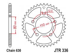 JT JTR336.38 Zadní kolečko (rozeta), 38 zubů, 630