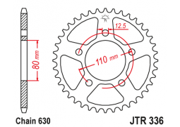 JT JTR336.34 Zadní kolečko (rozeta), 34 zubů, 630