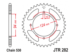 JT JTR282.37 Zadní kolečko (rozeta), 37 zubů, 530