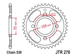 JT JTR278.37 Zadní kolečko (rozeta), 37 zubů, 530