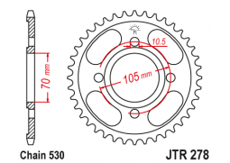 JT JTR278.36 Zadní kolečko (rozeta), 36 zubů, 530