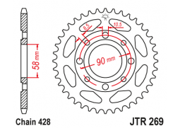 JT JTR269.49 Zadní kolečko (rozeta), 49 zubů, 428