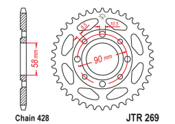 JT JTR269.47 Zadní kolečko (rozeta), 47 zubů, 428