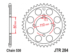 JT JTR284.43 Zadní kolečko (rozeta), 43 zubů, 530