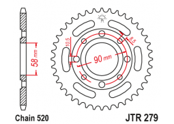 JT JTR279.42 Zadní kolečko (rozeta), 42 zubů, 520