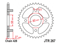 JT JTR267.39 Zadní kolečko (rozeta), 39 zubů, 428