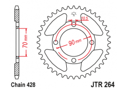 JT JTR264.45 Zadní kolečko (rozeta), 45 zubů, 428