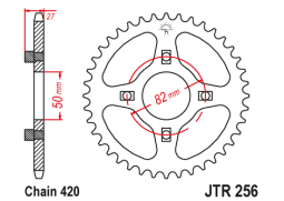 JT JTR256.44 Zadní kolečko (rozeta), 44 zubů, 420
