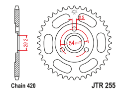 JT JTR255.45 Zadní kolečko (rozeta), 45 zubů, 420